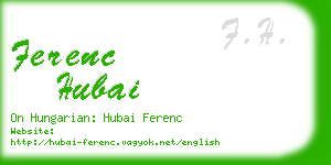 ferenc hubai business card